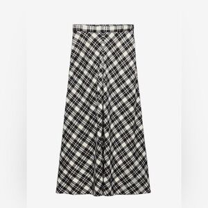 Zara Plaid Skirt - Black and White